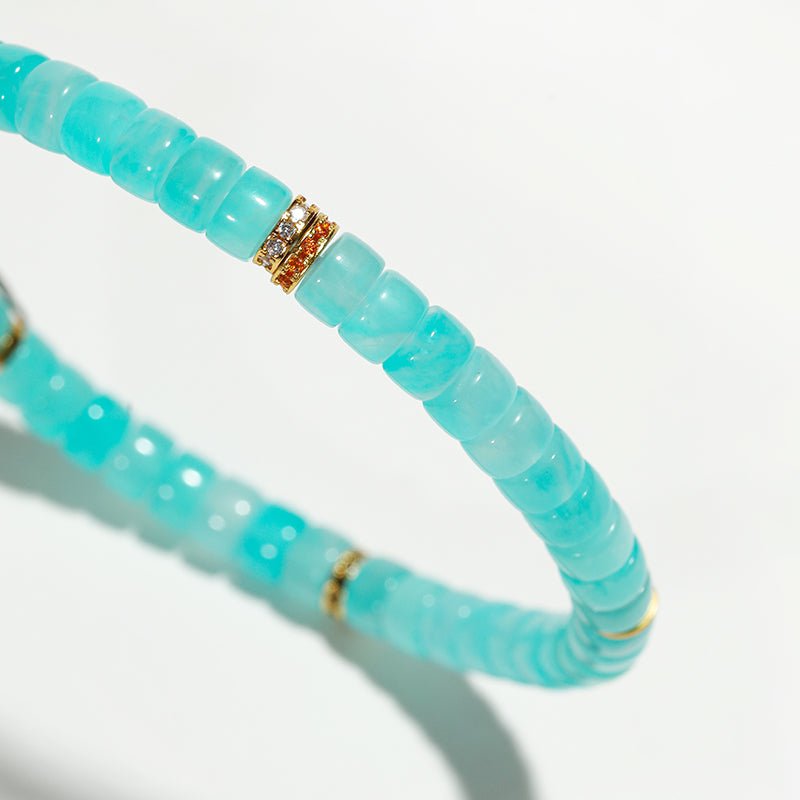 Courage Code: Amazonite Throat & Heart Chakra Bracelet - Nokovia