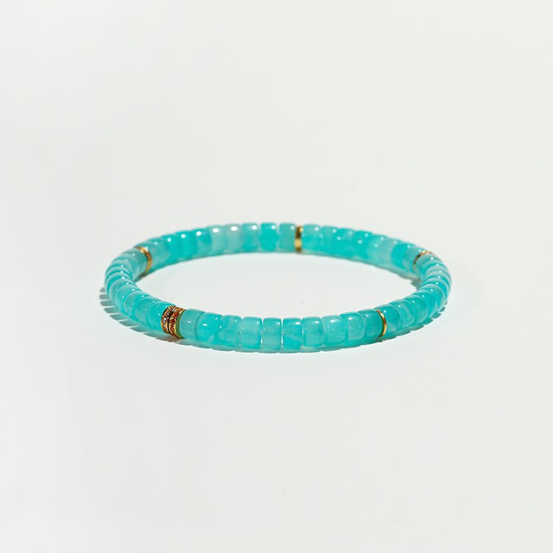 Courage Code: Amazonite Throat & Heart Chakra Bracelet - Nokovia