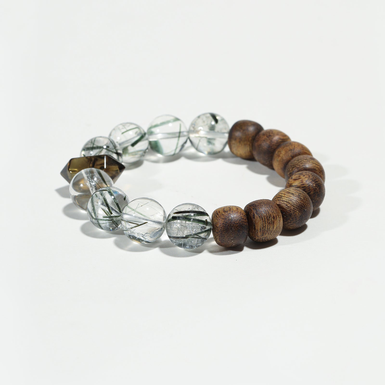 Forest Whisper Moss Agate & Walnut Wood Bracelet - Nokovia