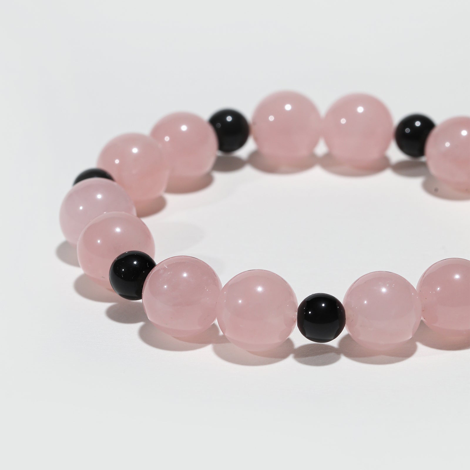 Gentle Aegis: Rose Quartz & Obsidian Bracelet - Nokovia