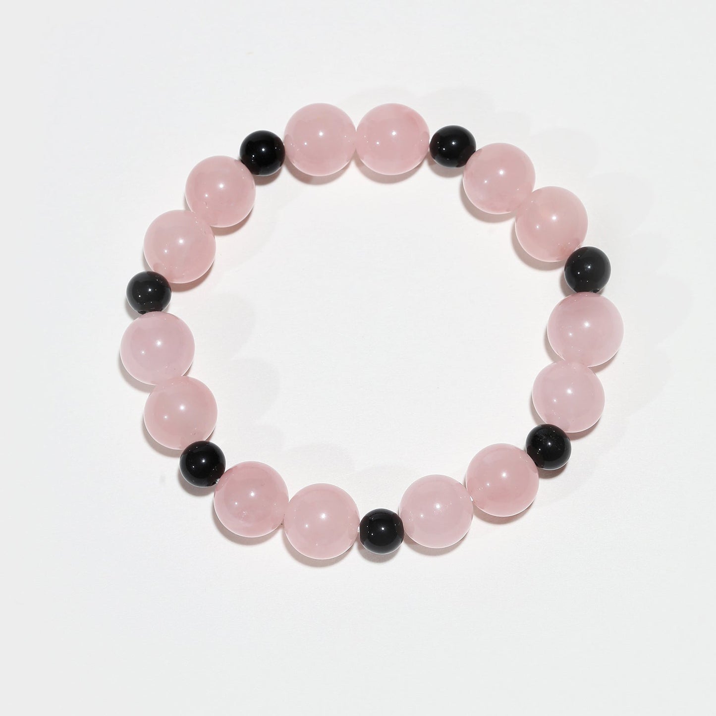 Gentle Aegis: Rose Quartz & Obsidian Bracelet - Nokovia