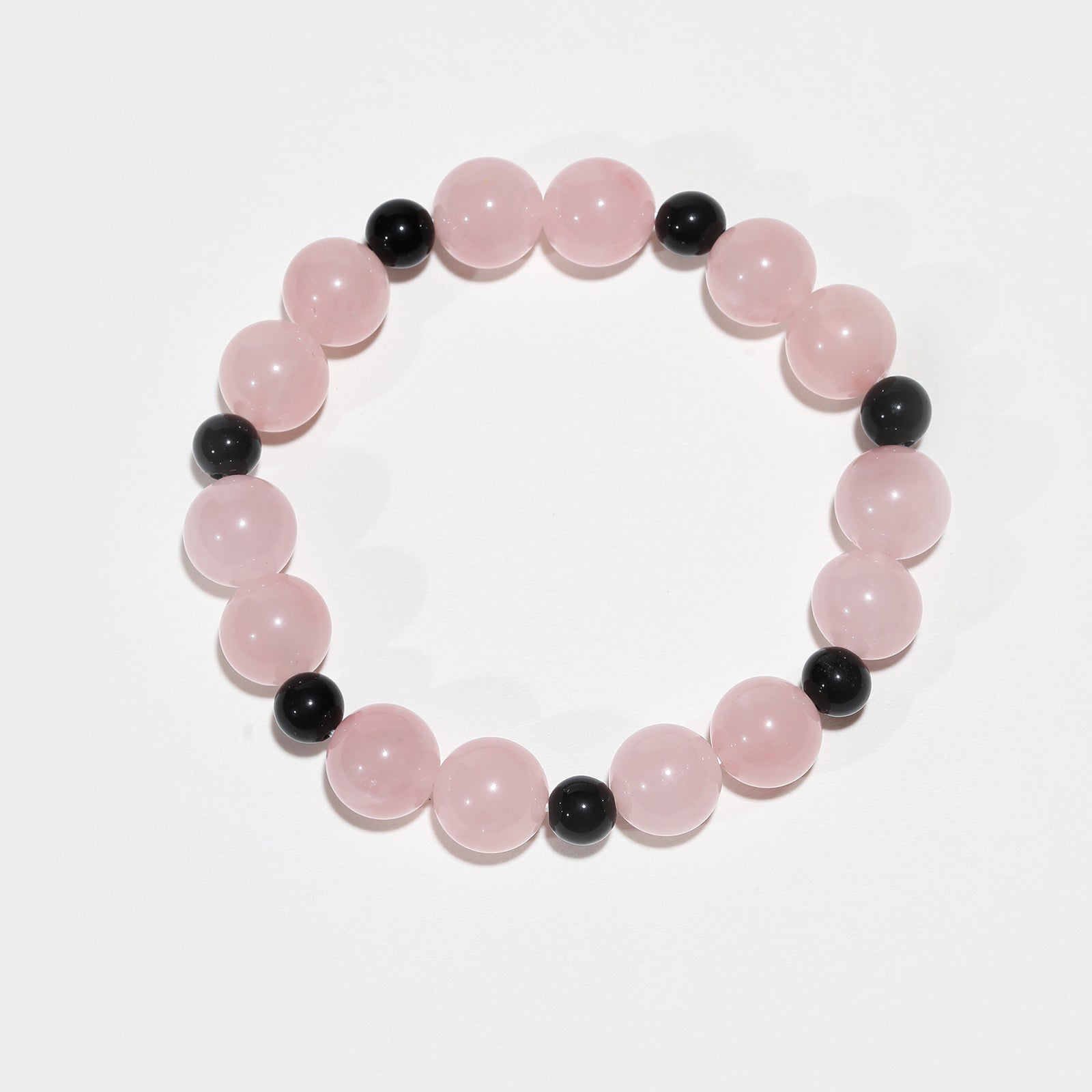 Gentle Aegis: Rose Quartz & Obsidian Bracelet - Nokovia