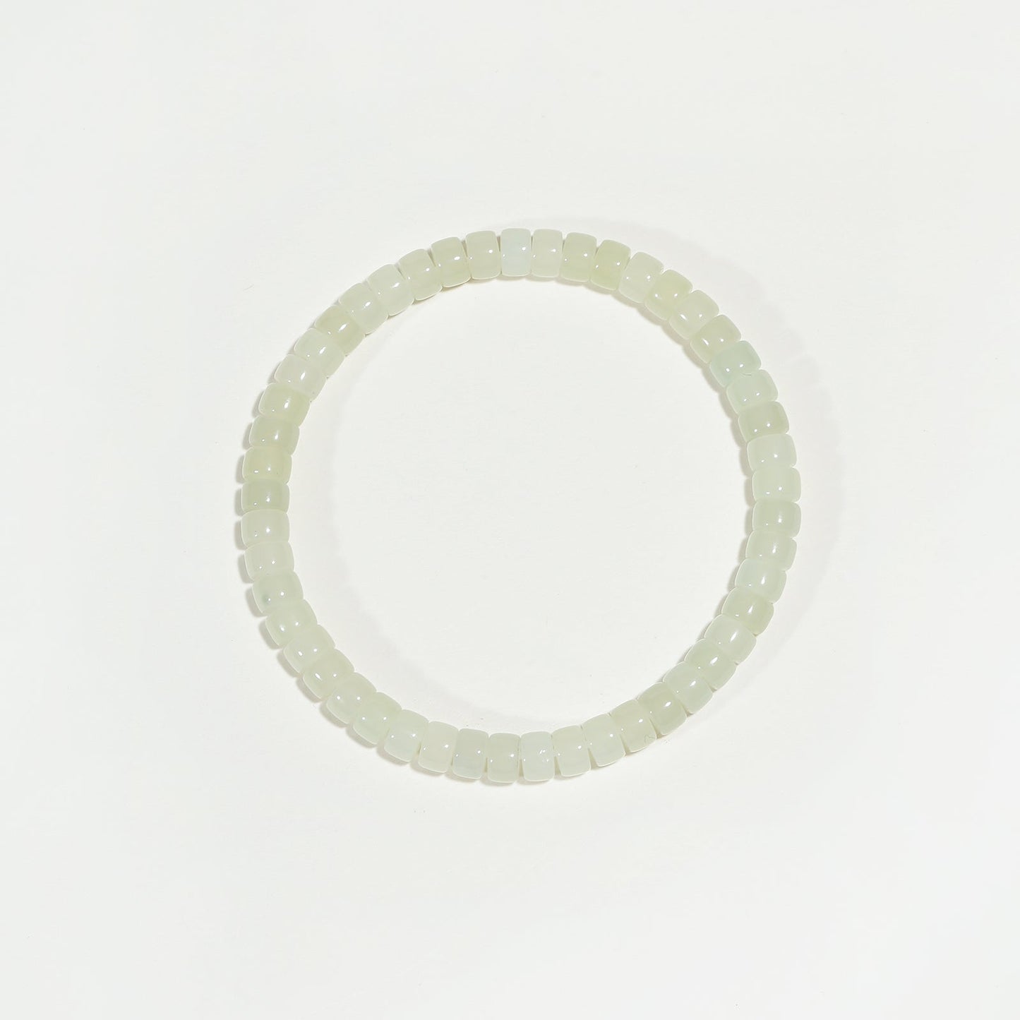 Luna Smooth Chalcedony Barrel Bead Bracelet - Nokovia