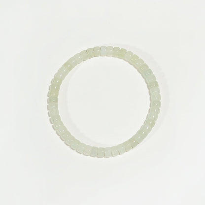 Luna Smooth Chalcedony Barrel Bead Bracelet - Nokovia