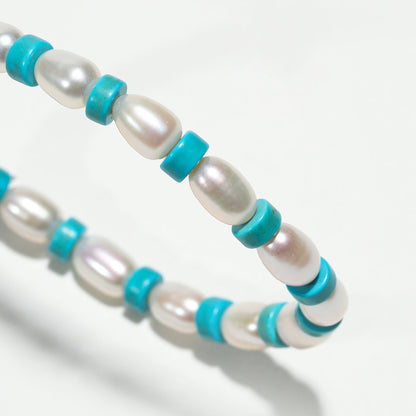 Pearl & Turquoise: Serenity Channel Bracelet - Nokovia