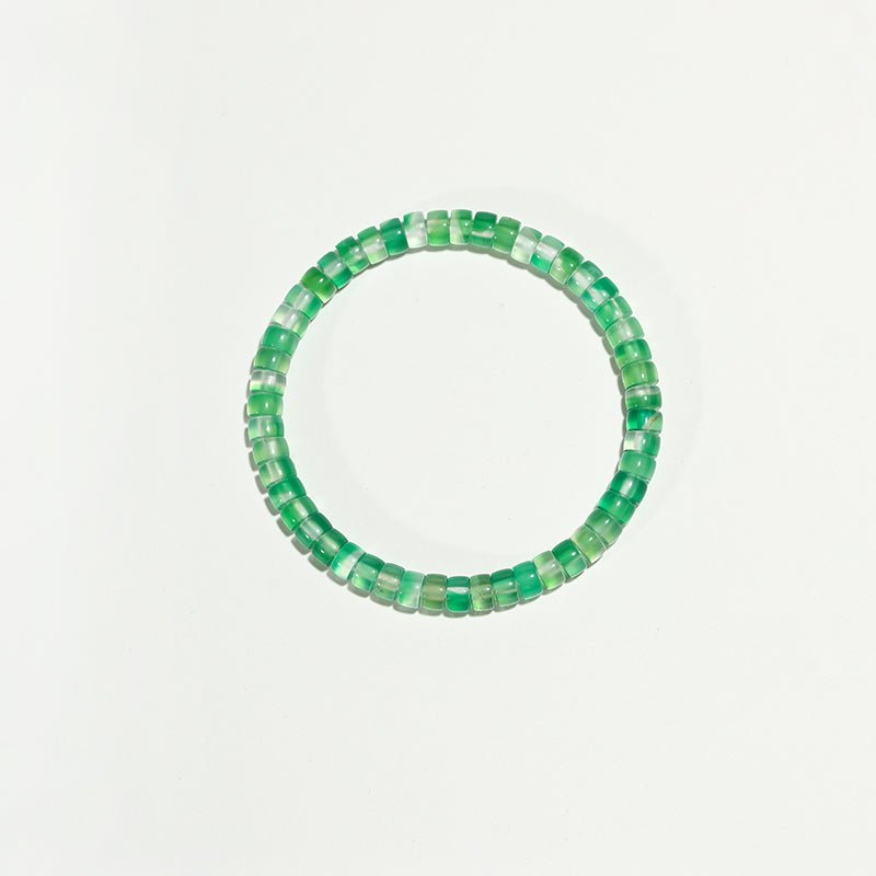 Tender Whisper: Green Strawberry Quartz Heart Chakra Bracelet - Nokovia